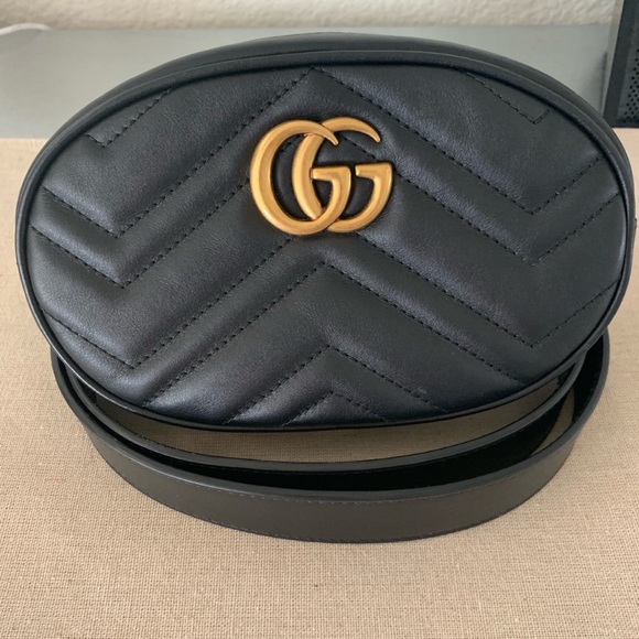 Gucci Handbags - Authentic Gucci Black Marmont Belt Bag